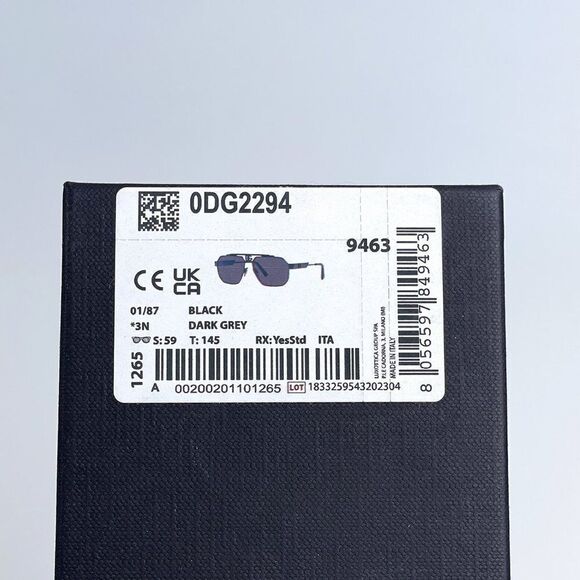 NEW D&G DG2294 01/87 Black Grey Pilot Metal Unisex Sunglasses - Picture 11 of 11